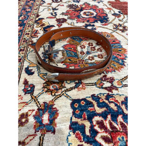 Bill Adler Studio Western Leather Belt Brown Lizard Embossed Size 40 USA